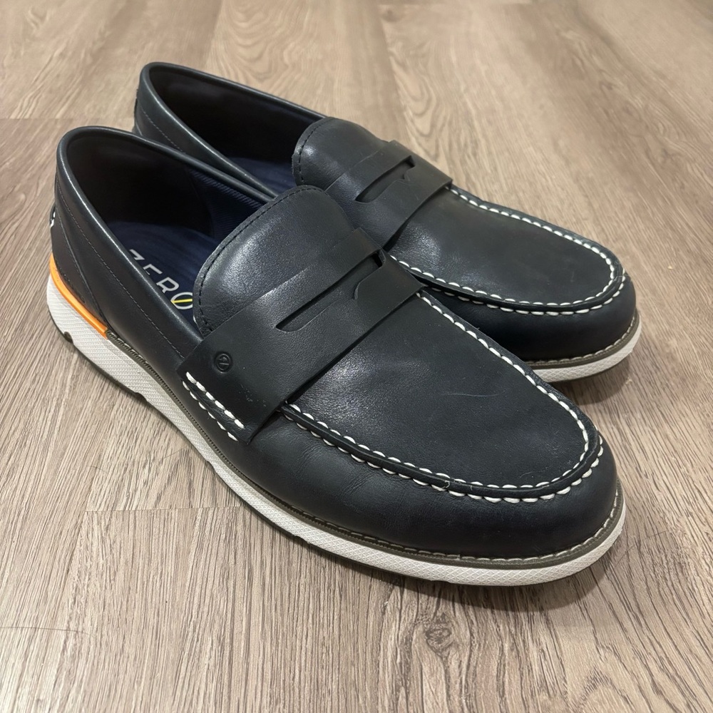 Cole Haan 4.ZEROGRAND Leather Loafers Navy Blue C34404 Men’s 11.5 Wide - Picture 2 of 9